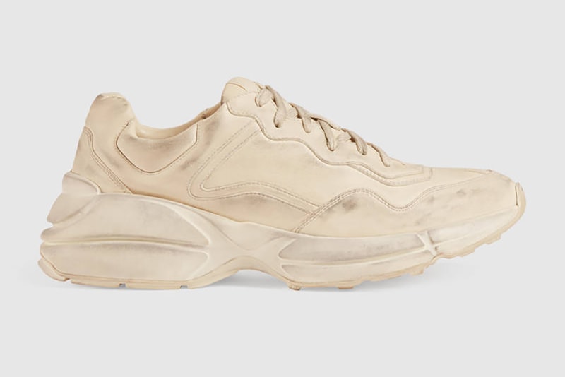 Gucci Gara Rhyton Cuir Écru Logo Semelle Épaisse