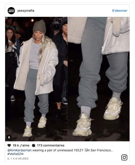 Kim Kardashian adidas YEEZY nouvelles blanc femme