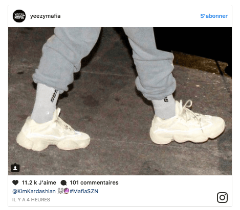 Kim Kardashian adidas YEEZY nouvelles blanc femme