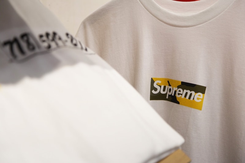 Supreme T-Shirt Box Logo Brooklyn Camo Jaune Kaki Noir