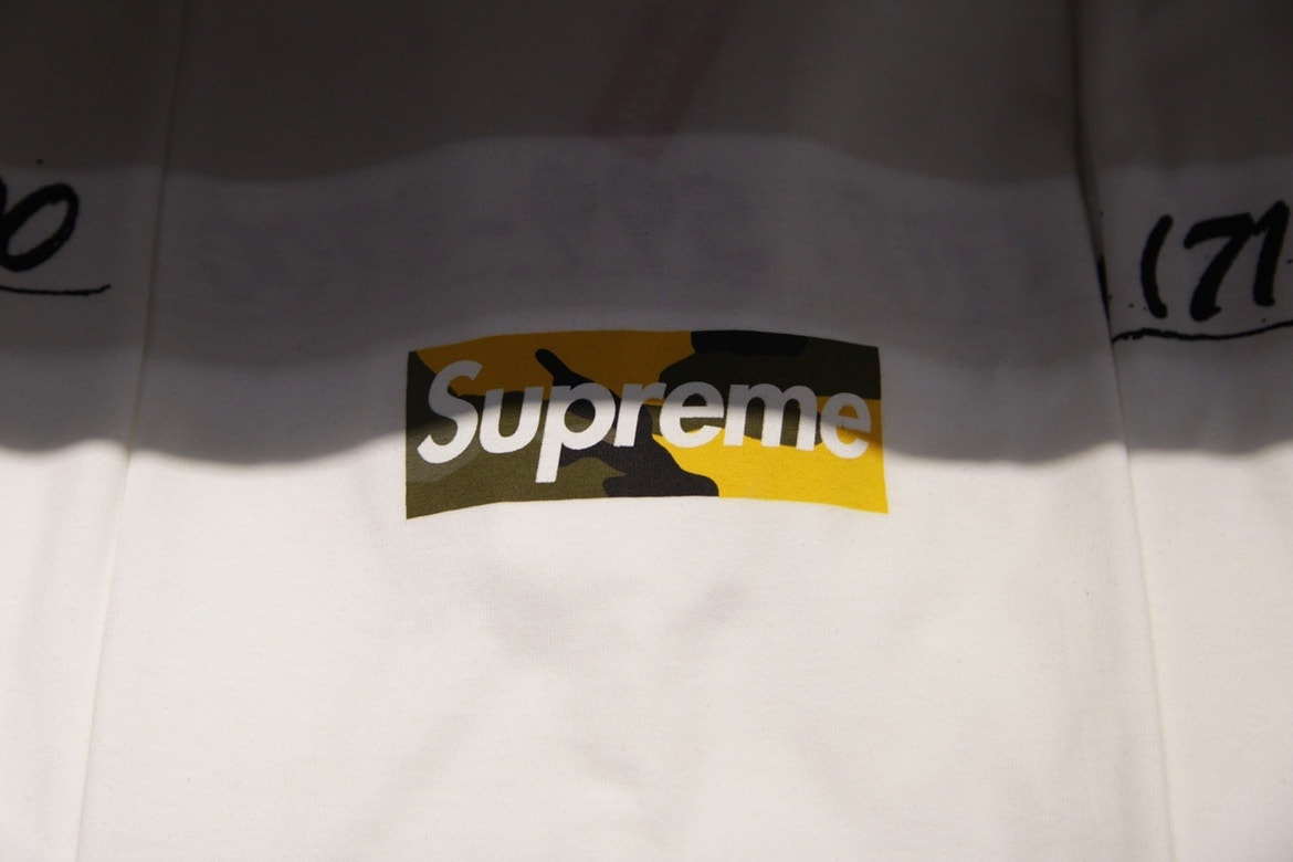 Supreme T-Shirt Box Logo Brooklyn Camo Jaune Kaki Noir