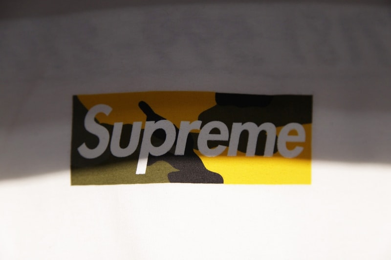 Supreme T-Shirt Box Logo Brooklyn Camo Jaune Kaki Noir