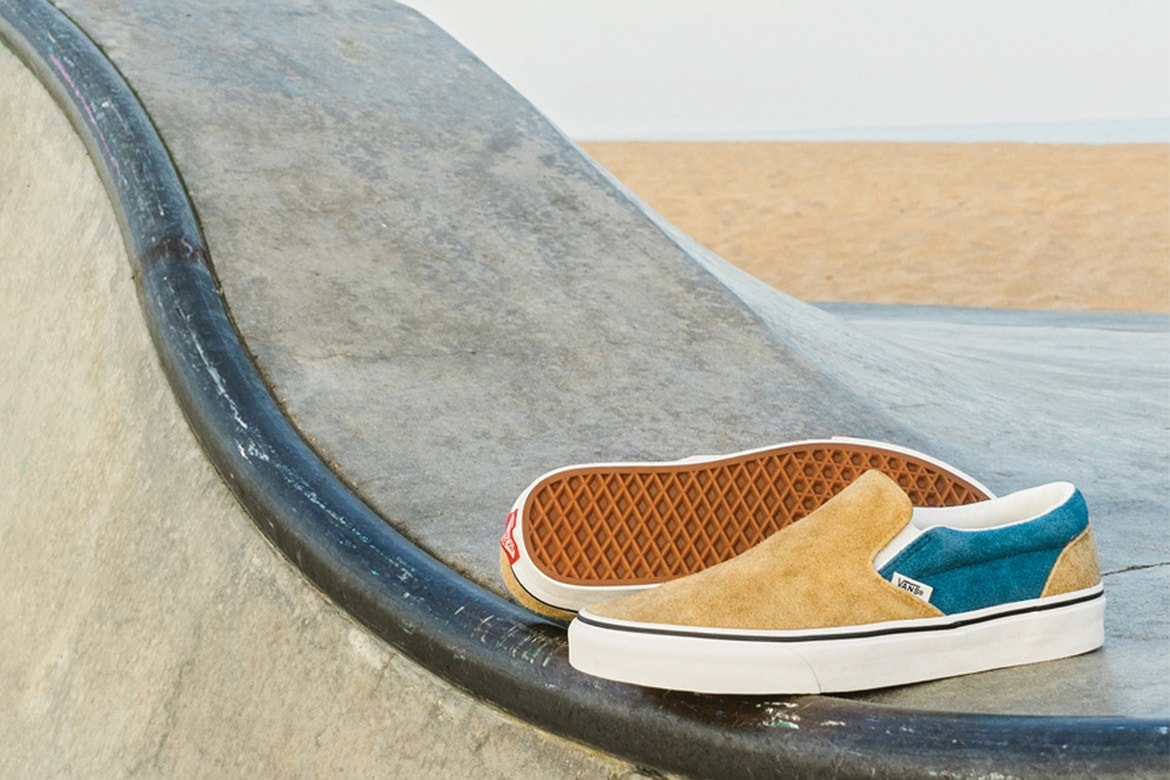 Vans Old Skool Classic Slip-On Suede Duveteux Bronze Gris Bleu Fuzzy Suede Pack