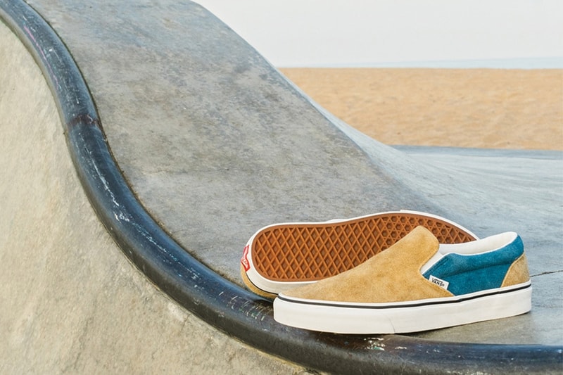 Vans Old Skool Classic Slip-On Suede Duveteux Bronze Gris Bleu Fuzzy Suede Pack