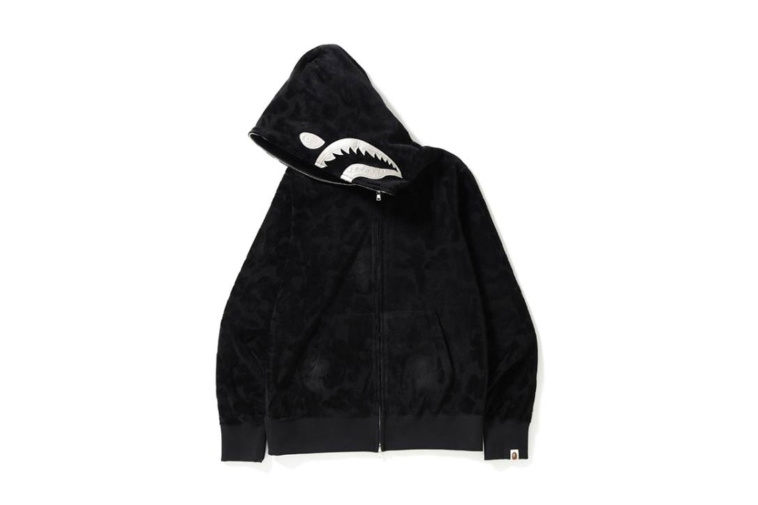 BAPE Shark Hoodie Zip Bleu Marine Velours