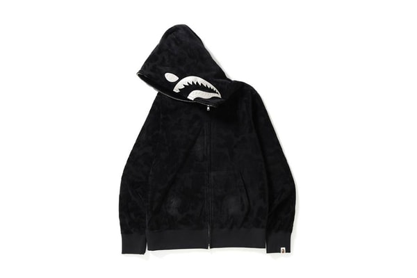 BAPE Shark Hoodie Zip Bleu Marine Velours