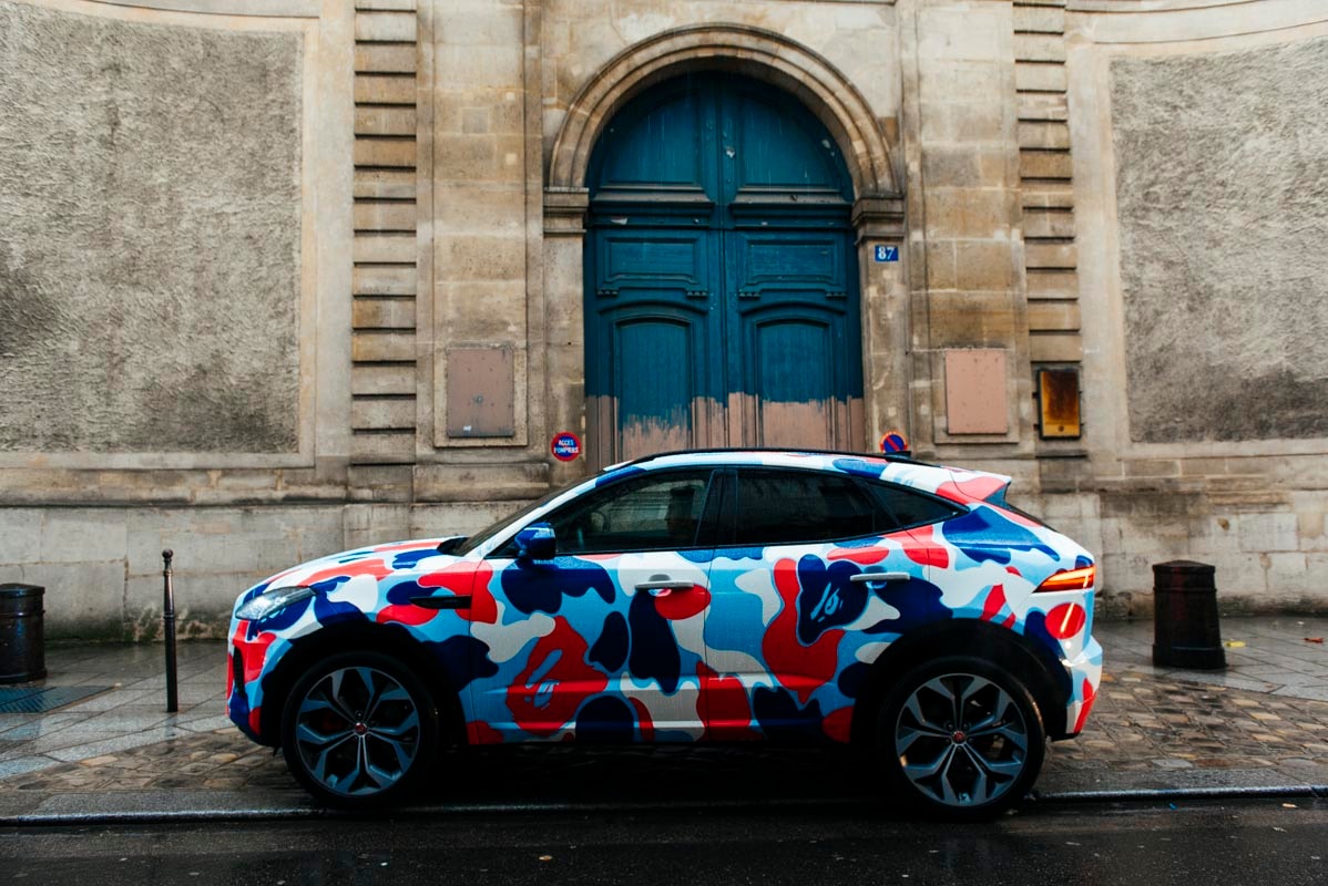 BAPE Car Voiture Jaguar Paris France Camouflage