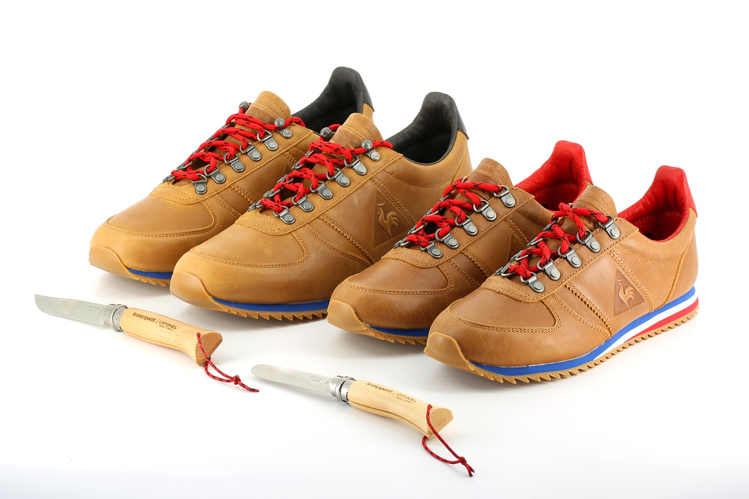 Le Coq Sportif Opinel Turbostyle Cuir Camel Couteau Hêtre