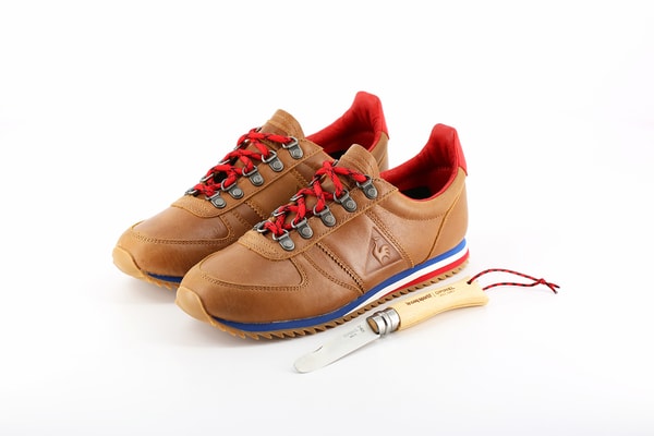 Le Coq Sportif Opinel Turbostyle Cuir Camel Couteau Hêtre