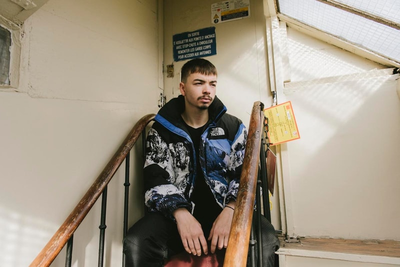 Parka Moutain Supreme x The North Face, Nylon Et Paysage Montagneux