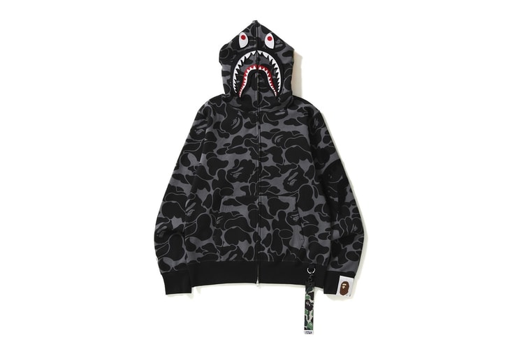 BAPE Introduit Un Nouveau Shark Hoodie Camo ABC Aux Patchs Détachables