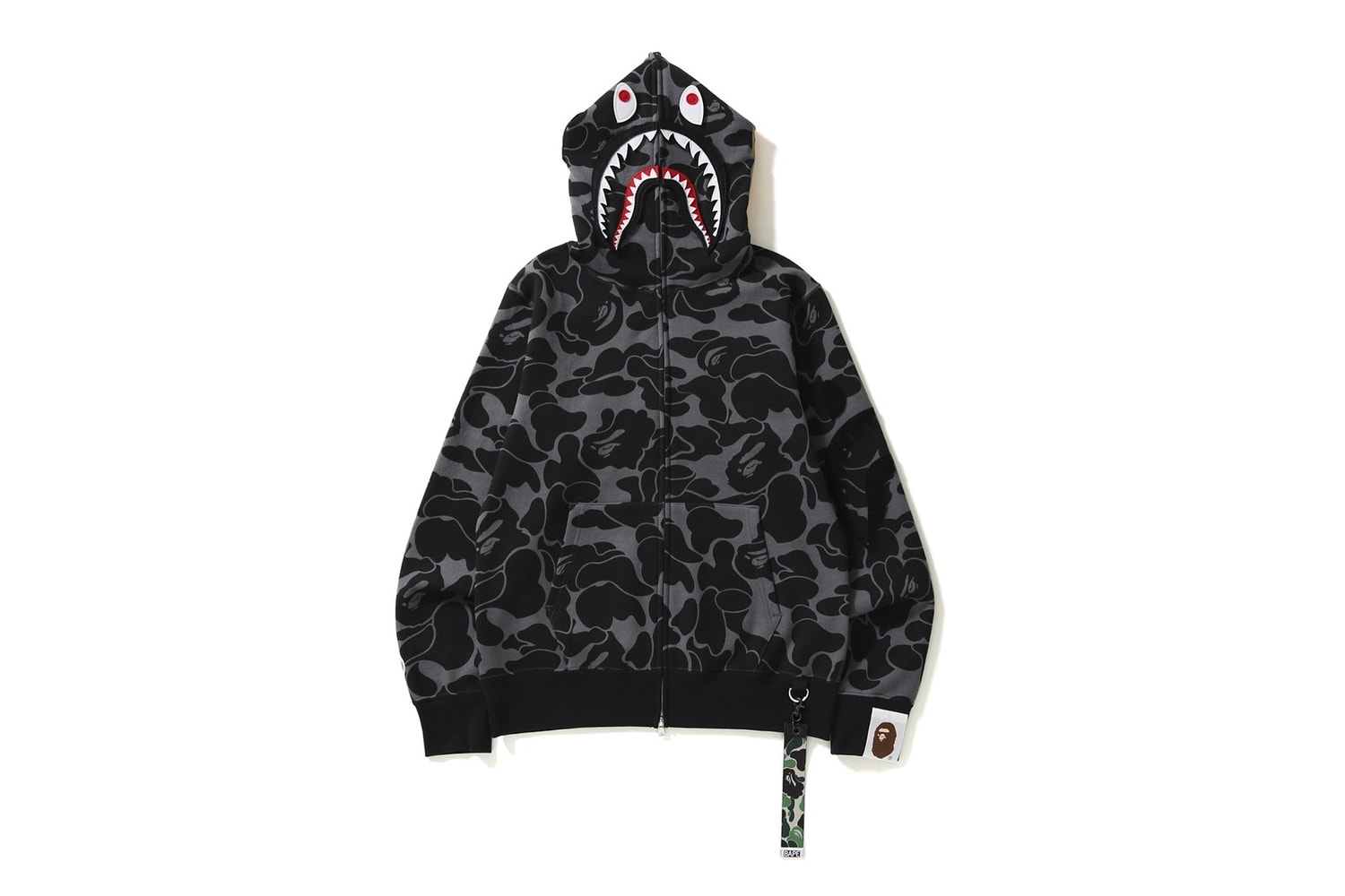 BAPE shark hoodie camo gris noir