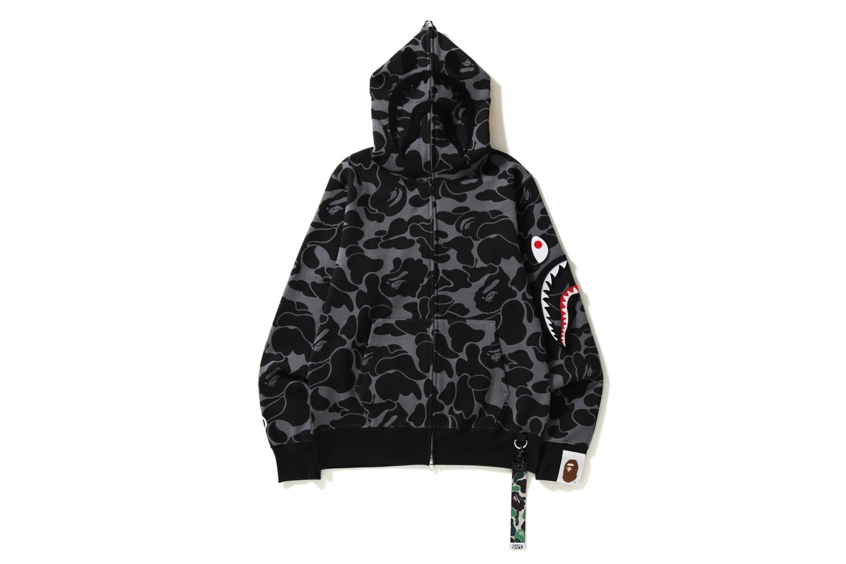 BAPE shark hoodie camo gris noir