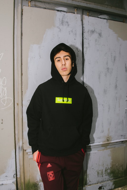 Hoodie Supreme Box Logo Gris Orange
