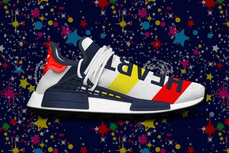 adidas Originals BBC Hu NMD Trail Pharrell Williams Blanc Jaune Rouge Bleu Marine Heart Mind