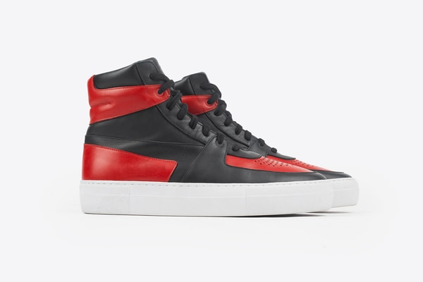 N.D.G STUDIO 1984 Basketball Sneakers Home Red Rouge Noir Cuir Lisse Italien