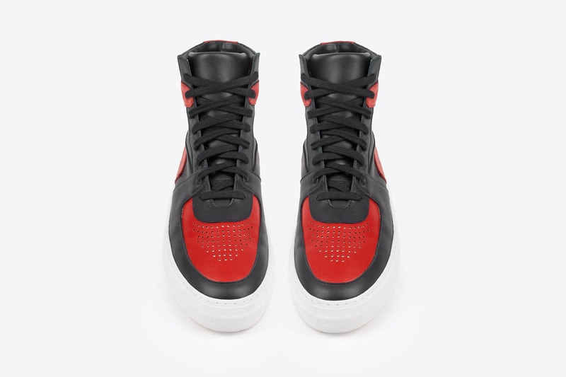 N.D.G STUDIO 1984 Basketball Sneakers Home Red Rouge Noir Cuir Lisse Italien
