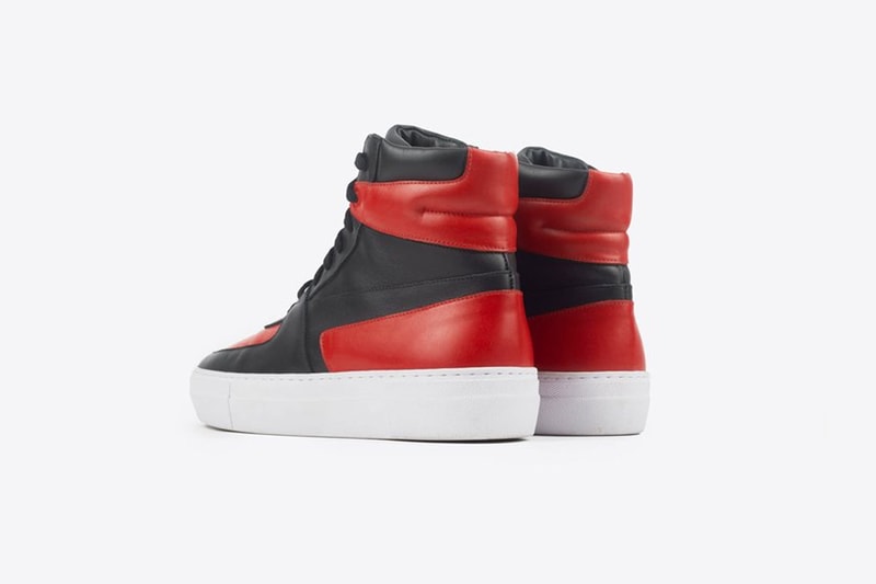 N.D.G STUDIO 1984 Basketball Sneakers Home Red Rouge Noir Cuir Lisse Italien
