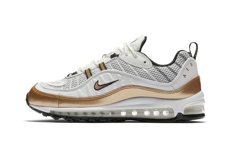 La Nike Air Max 98 "UK" Allie Parfaitement Le Blanc Et Le Doré