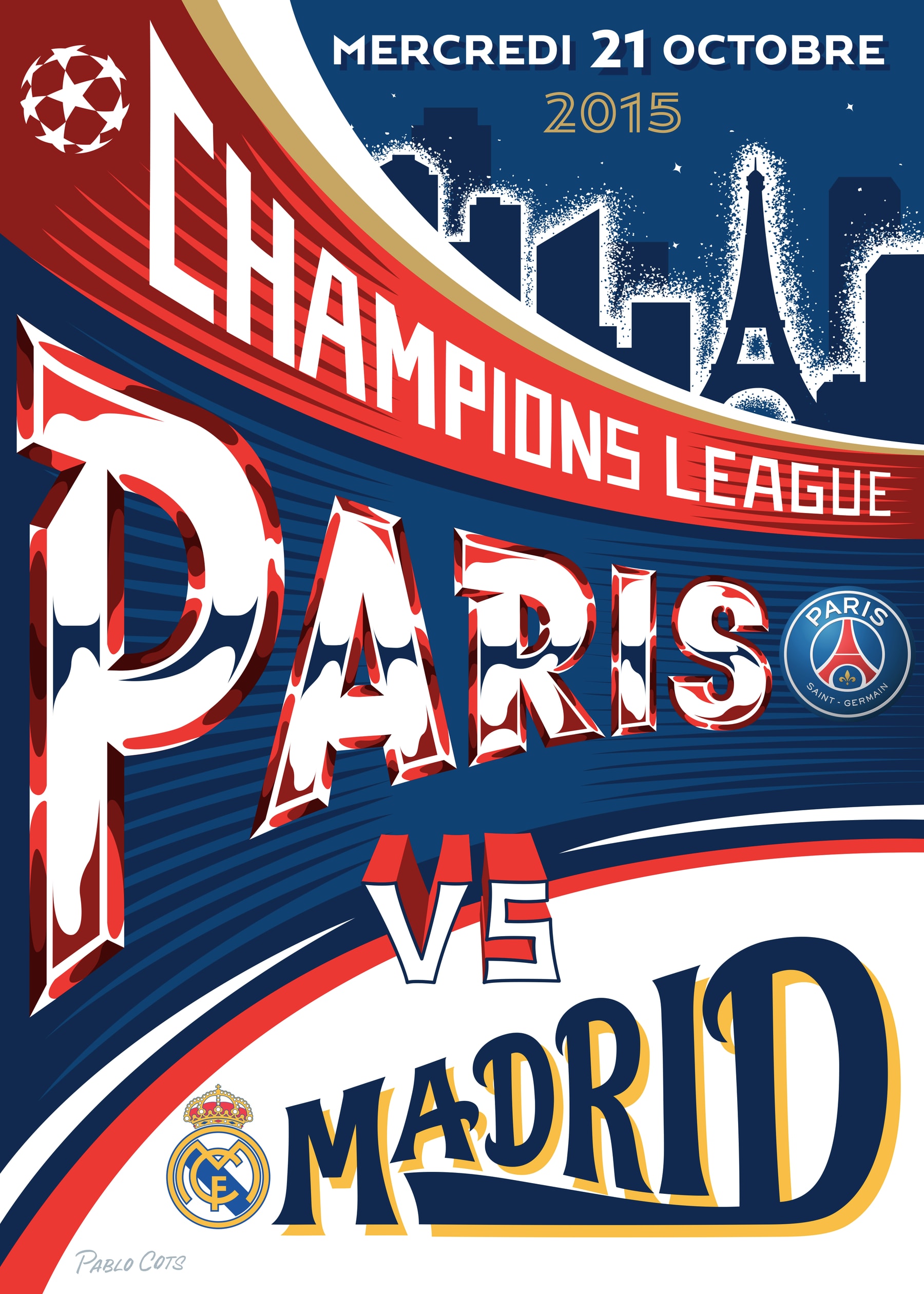 Poster Officiel Du Match PSG/ Real Madrid
