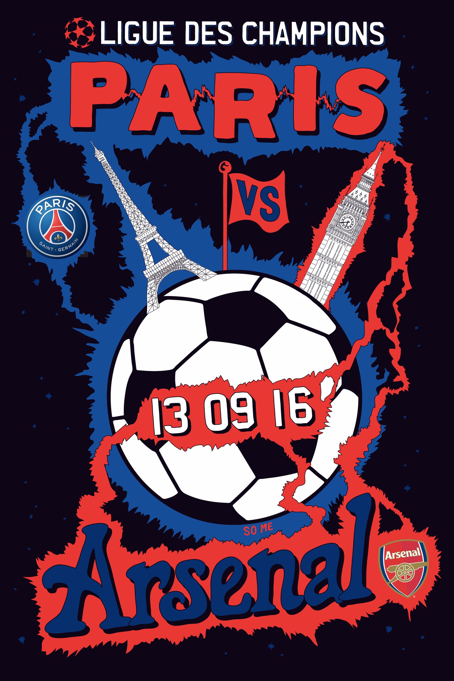 Poster Officiel Du Match PSG/ Real Madrid
