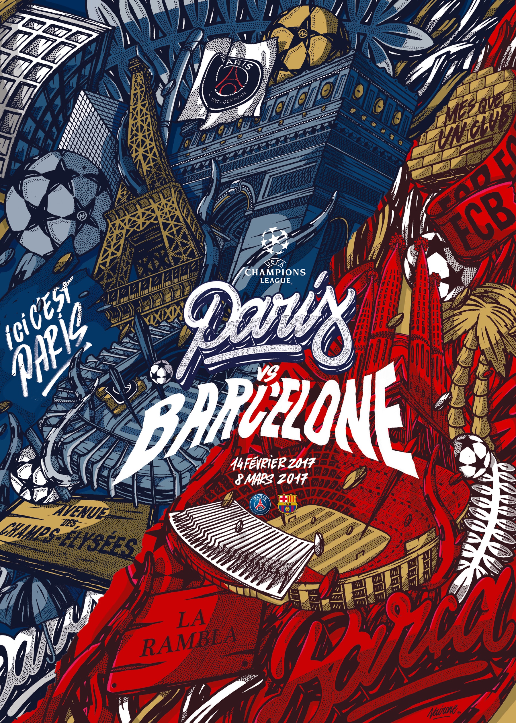 Poster Officiel Du Match PSG/ Real Madrid
