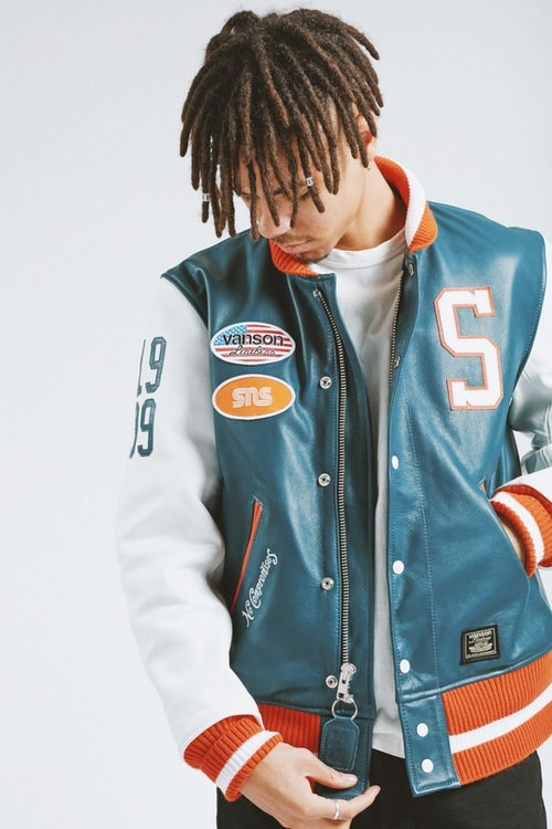 Sneakersnstuff Veste universitaire bleue orange