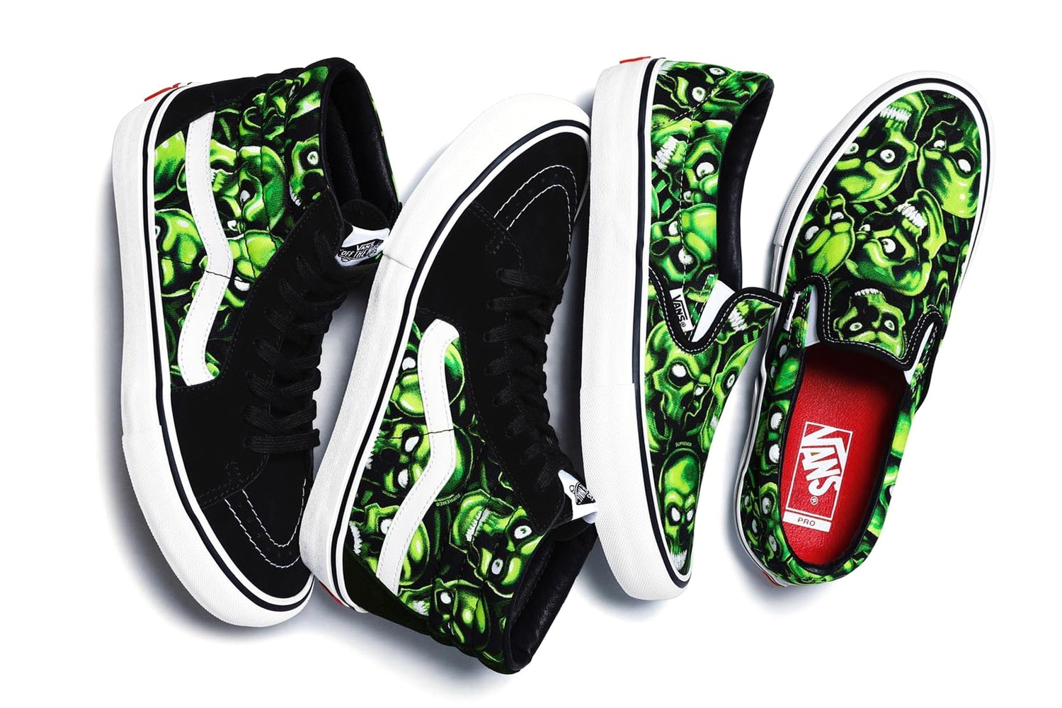 Vans Slip-On & Sk8-Hi x Supreme Skull-Print