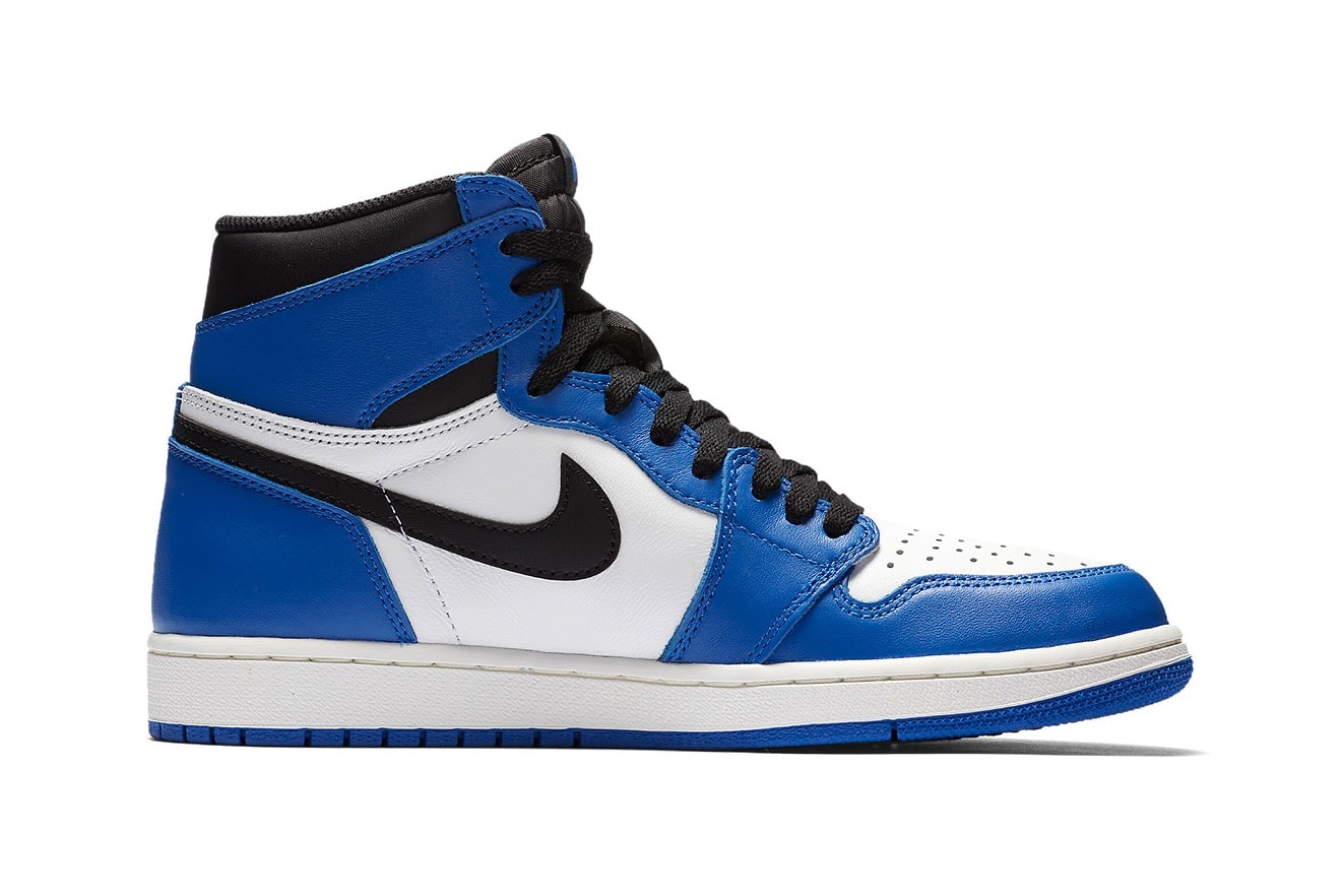 AIr Jordan 1 Game Royal Cuir Noir Bleu Blanc