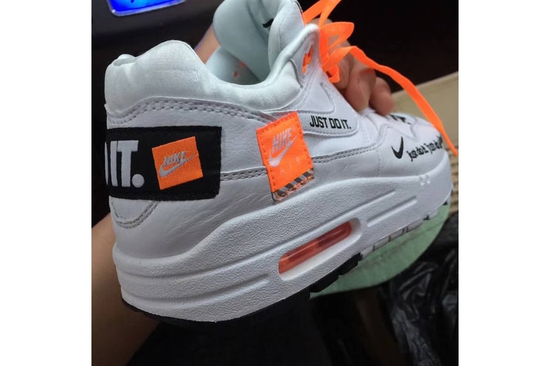 Nike Air Max 1 Just Do It Blanc Orange Patch Broderie 