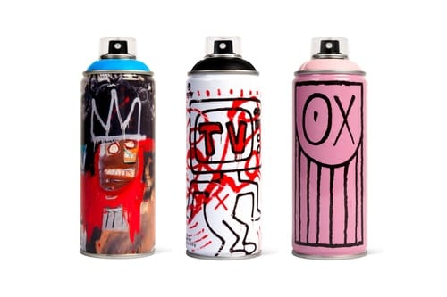 Jean-Michel Basquiat, Keith Haring & André Saraiva Customisés Sur Des Bombes Aérosol