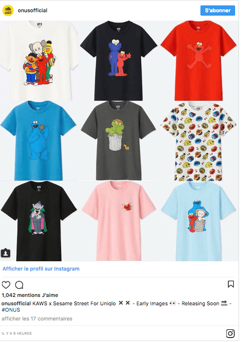 Collection KAWS x Uniqlo UT Sesame Street