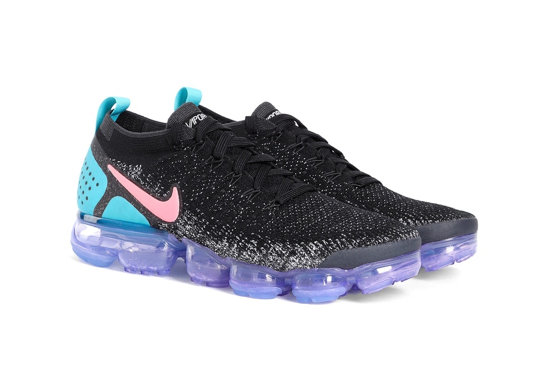 nike, air, vapormax, flyknit, 2, noir, bleu, rose, violet