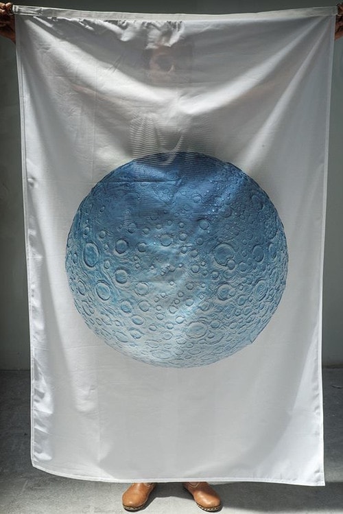 Drapeau lune bleu blanc