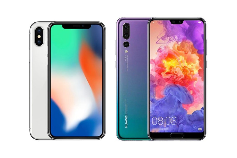 Photo De Smartphones Apple Et Huawei