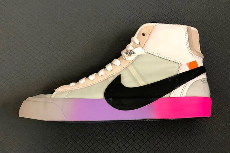 Des Nike Blazer x Virgil Abloh Ont Fait Surface Avec Des Semelles Arc-En-Ciel
