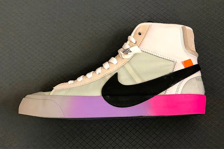 Des Nike Blazer x Virgil Abloh Ont Fait Surface Avec Des Semelles Arc-En-Ciel