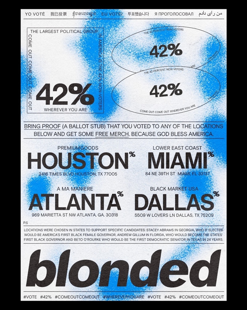 Frank Ocean Sort De Son Silence Et Pousse Les Américains À Aller Voter En Leur Offrant Du Merch Gratuit