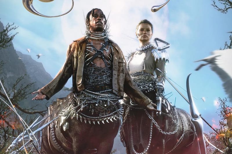 Travis Scott Et Kate Moss En Centaures Pour L'Édition Futuriste De "Dazed Beauty"