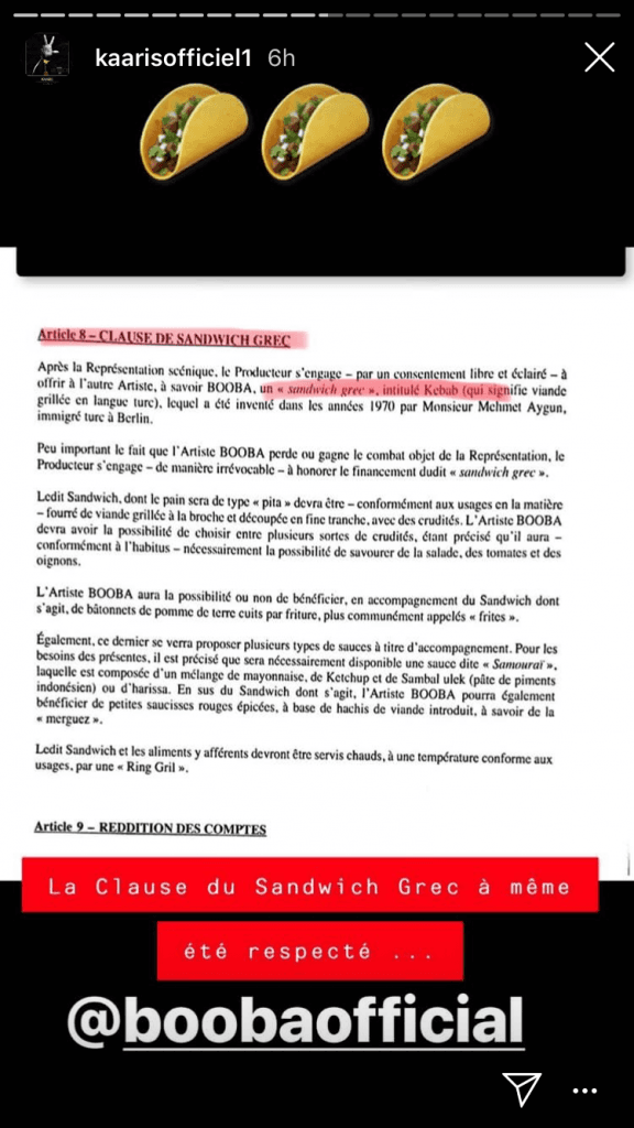 Kaaris A Mis Une Clause Spéciale Kebab Dans Le Contrat Envoyé À Booba