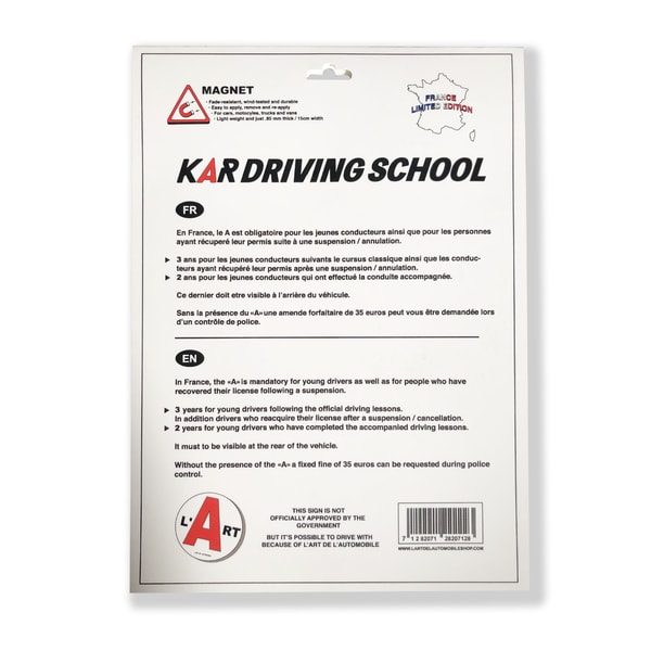 L'Art de L'Automobile sort un magnet "A" spécial jeune conducteur