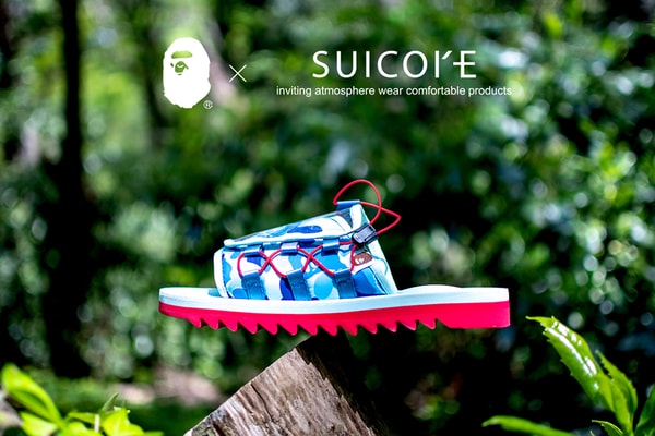 Photo de la collab BAPE x Suicoke