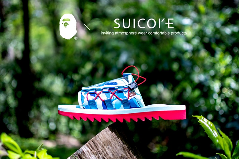 Photo de la collab BAPE x Suicoke