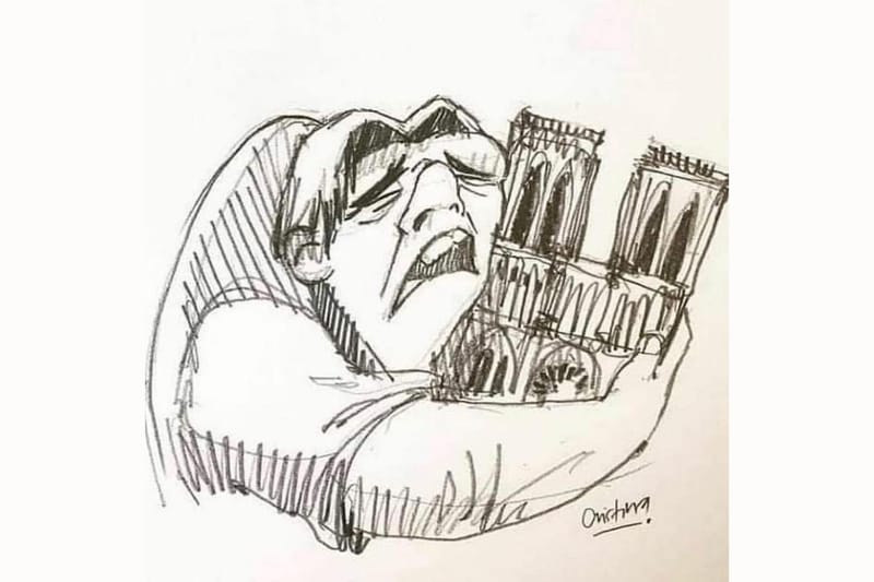 Les dessinateurs rendent hommage à Notre-Dame de Paris