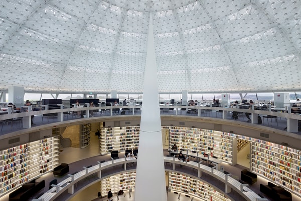 Photo du Stelios Ioannou Learning Resource Center par Jean Nouvel
