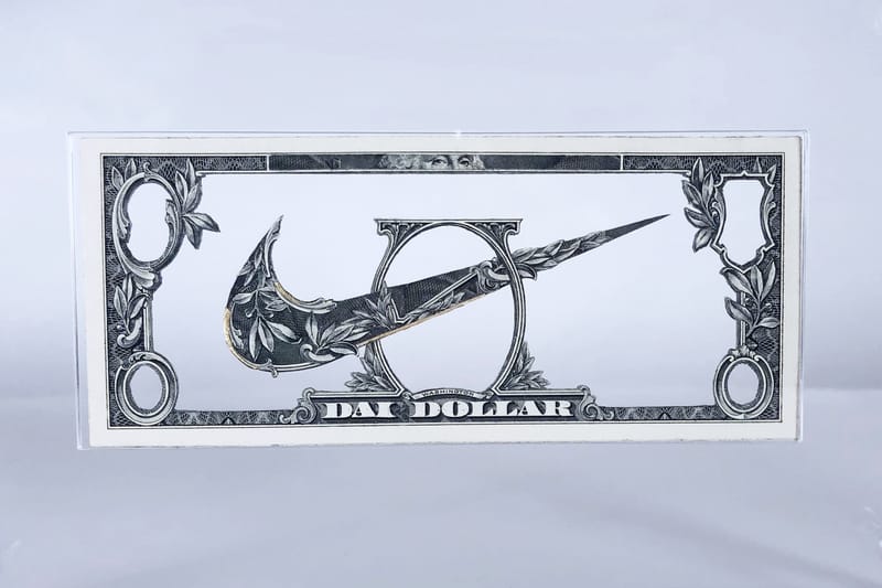 L'artiste français Dai Dai Tran réinvente des produits Nike avec des billets de banque