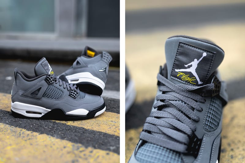 Gros plan sur la Air Jordan 4 "Retro Cool Grey"
