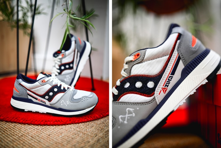 Un aperçu détaillé de la Bleu de Paname x Saucony Azura ST
