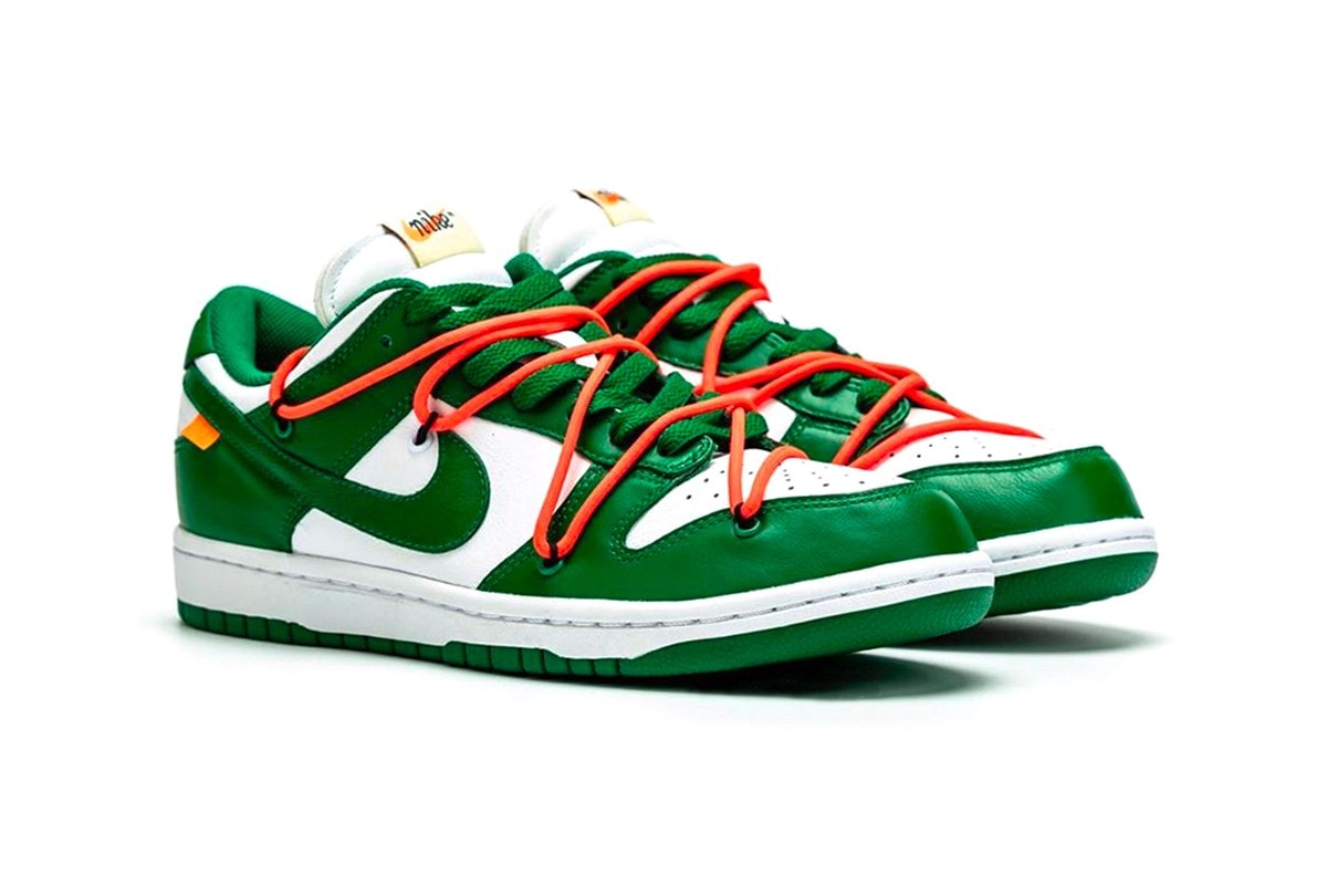 Off-White™ x Nike Dunk Low "Pine Green" : De nouvelles images de la sneakers font surface