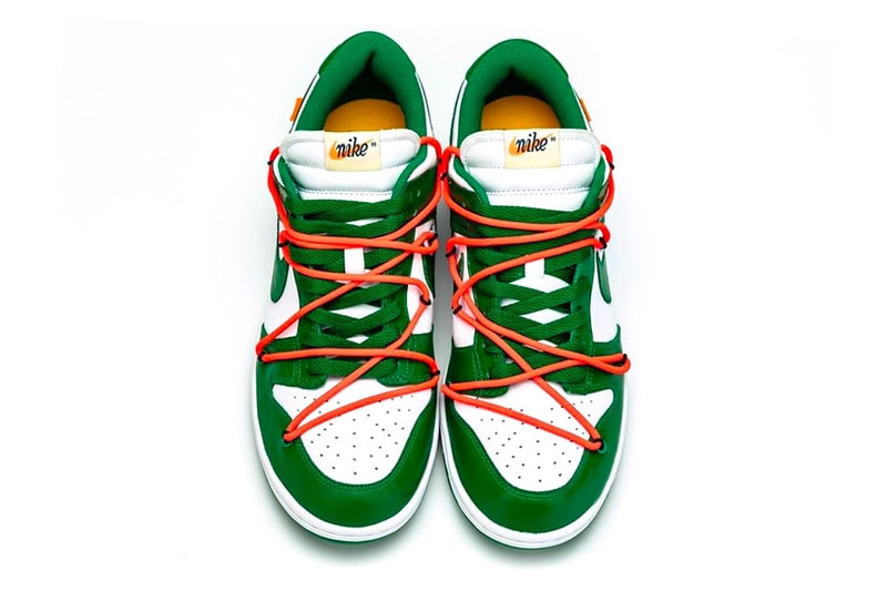 Off-White™ x Nike Dunk Low "Pine Green" : De nouvelles images de la sneakers font surface